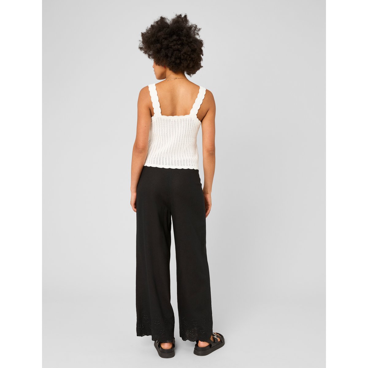 Pantalon broderie noir, BZB