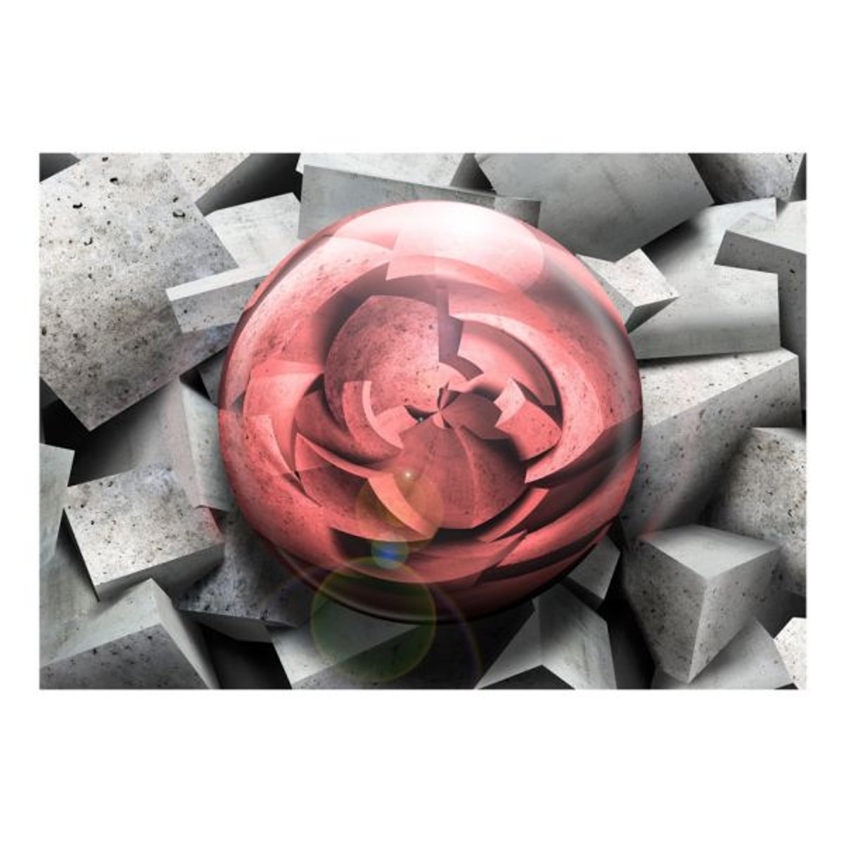 Papier peint intissé panoramique Rose de pierre gris / argent, EDEN
