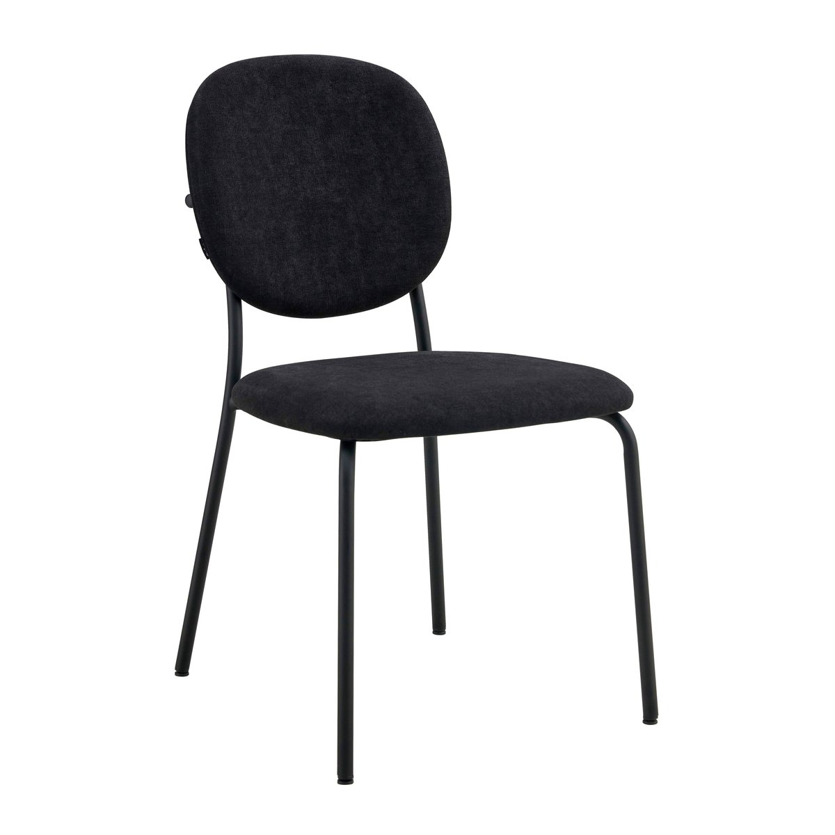 Lot de 2 chaises en acier et tissu, LYA noir, OVIALA