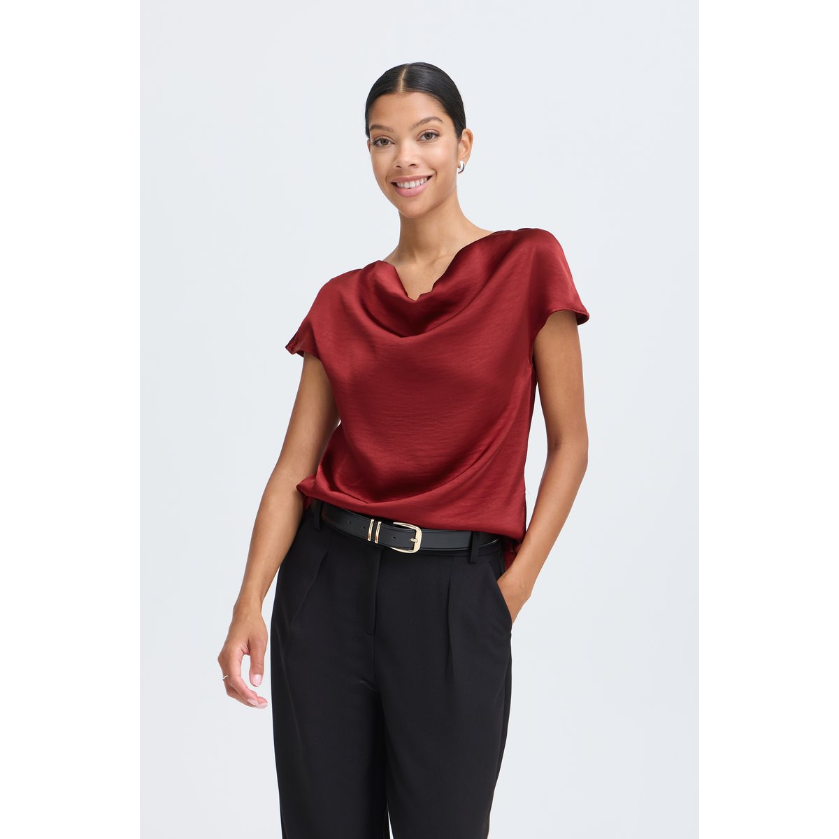 Blouse à manches longues rouge sun-dried tomato, B.YOUNG