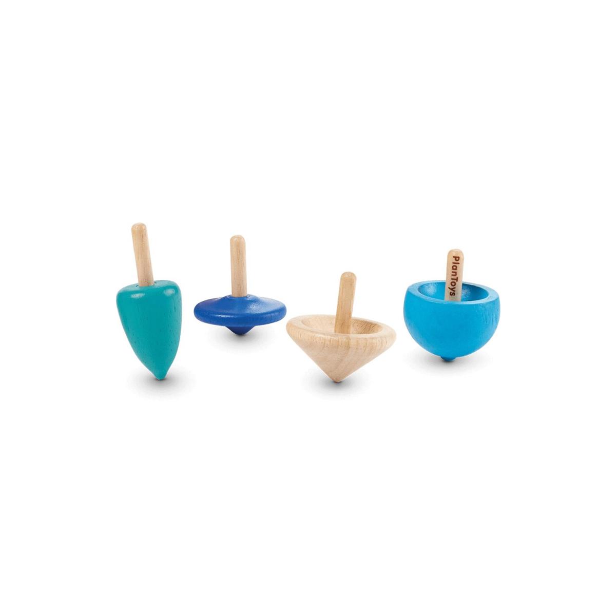 Mini toupie bleu, beige, PLAN TOYS
