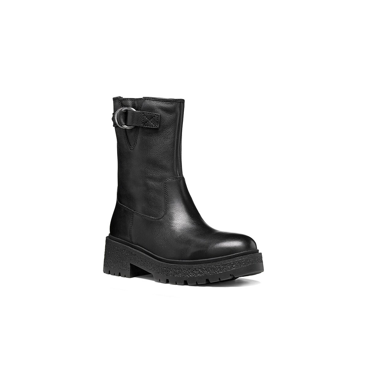 Mi-bottes en cuir, EIVETTE noire, GEOX