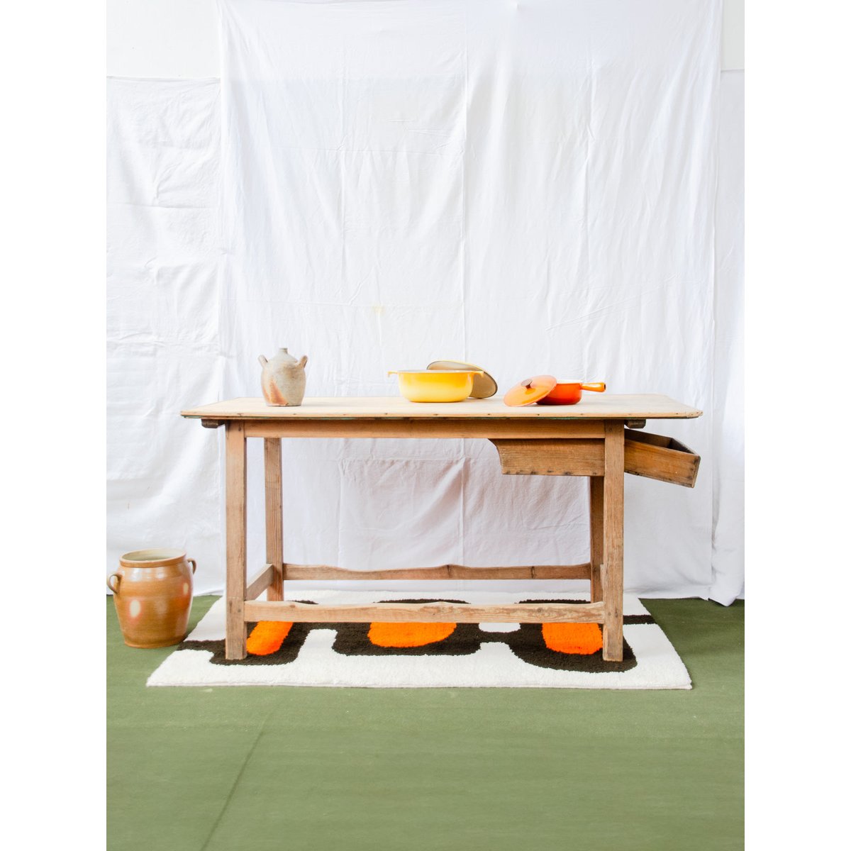 Meuble de métier en pin Fernand N°481 - Bon état bois clair, DEBONGOUT