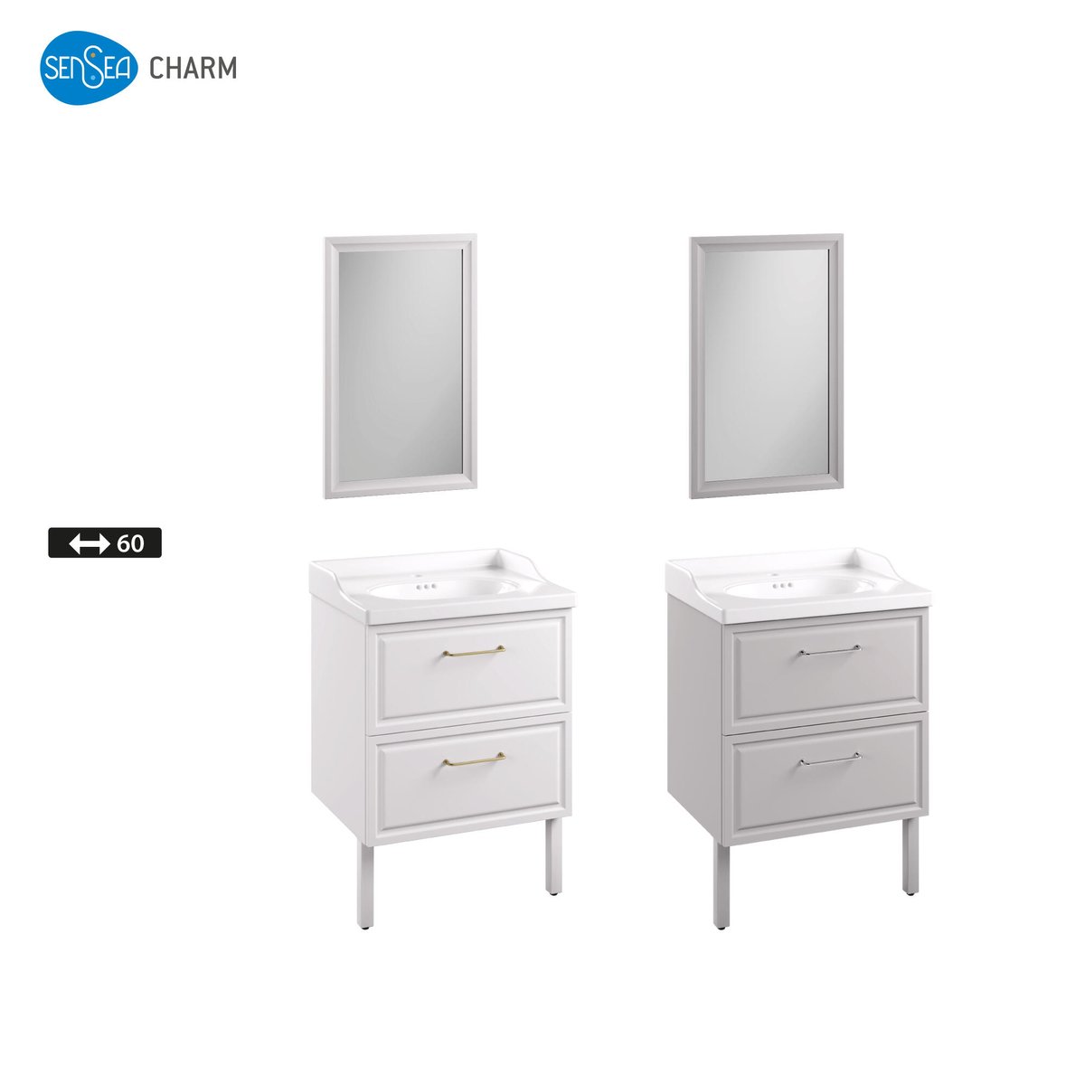 Miroir encadré, CHARM gris, SENSEA