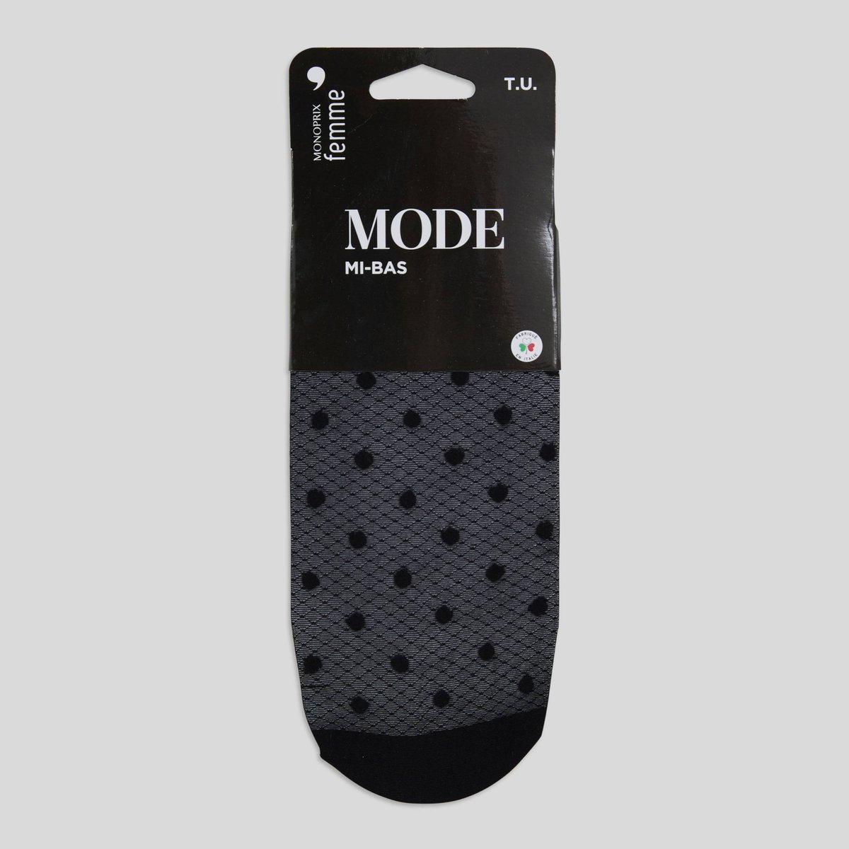 Paire de mi-bas fantaisie MONOPRIX noir, MONOPRIX