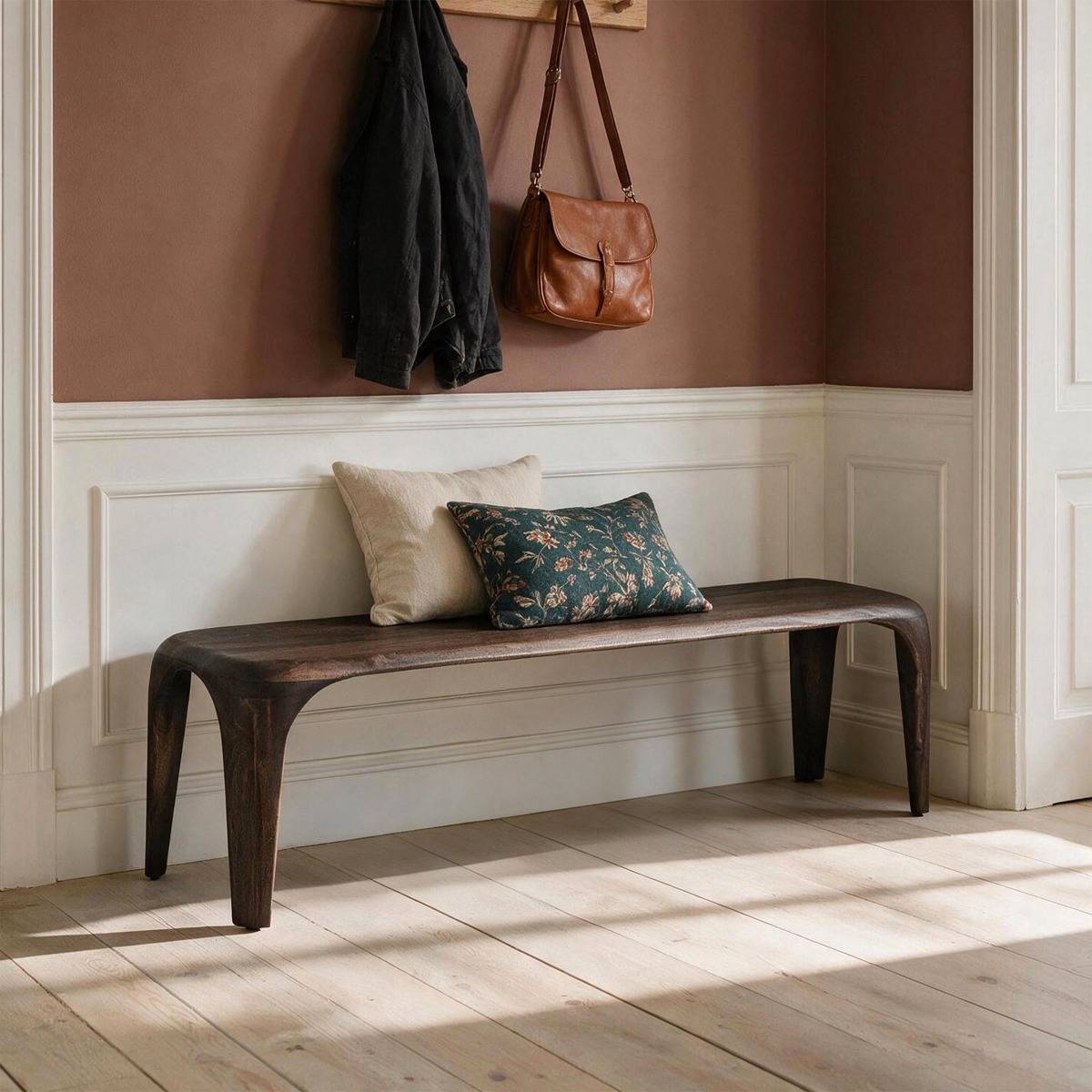 Banc en bois de manguier SELVA bois foncé, MADE IN MEUBLES 