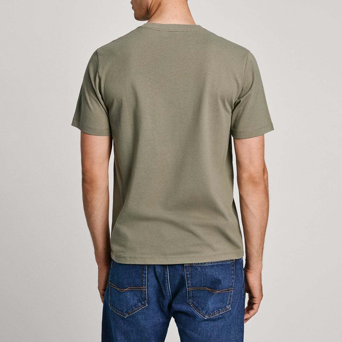 T-Shirt Coupe Regular Avec Logo Brodé vert safari, PEPE JEANS