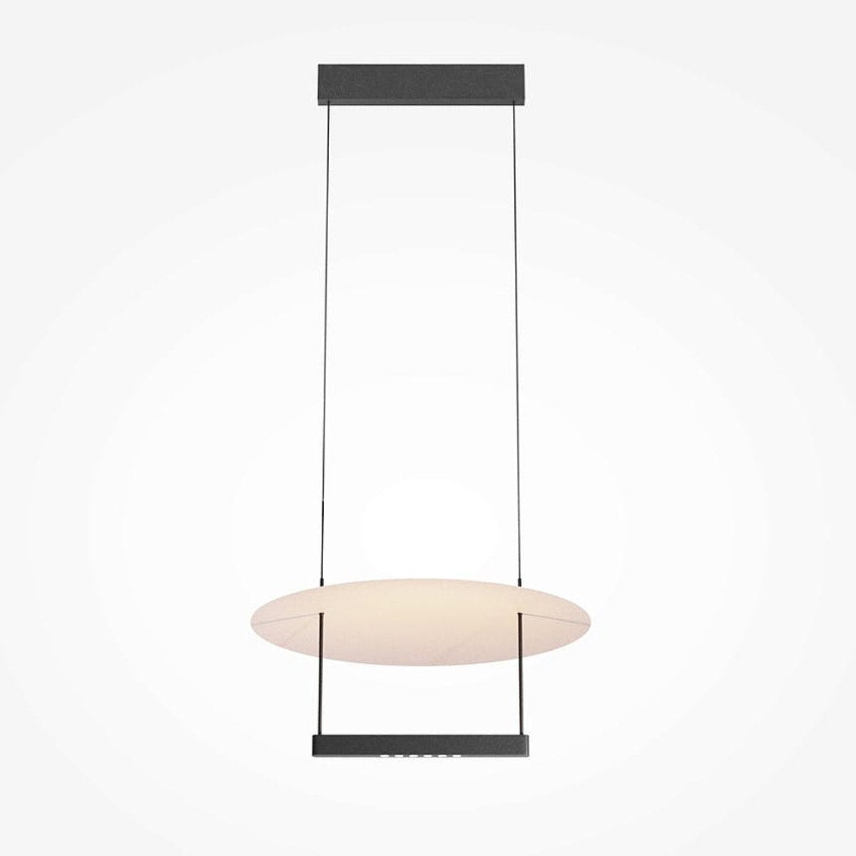 Suspension design LED - abat-jour disque 327 cm AVON noir, PIER IMPORT