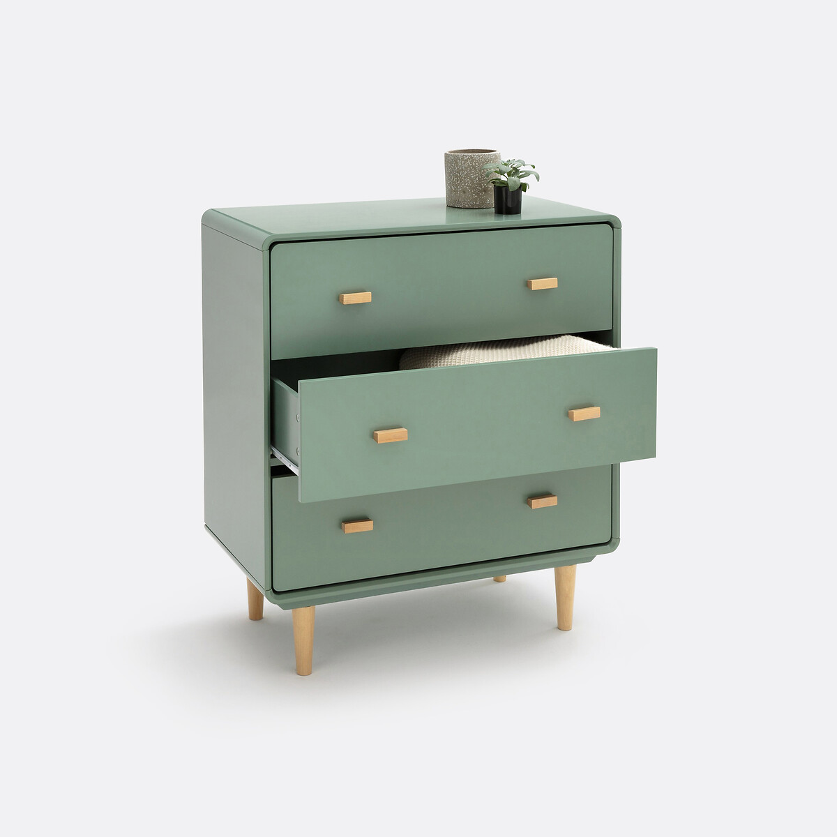 Cómoda 3 gavetas Jimi verde-acinzentado, LA REDOUTE INTERIEURS