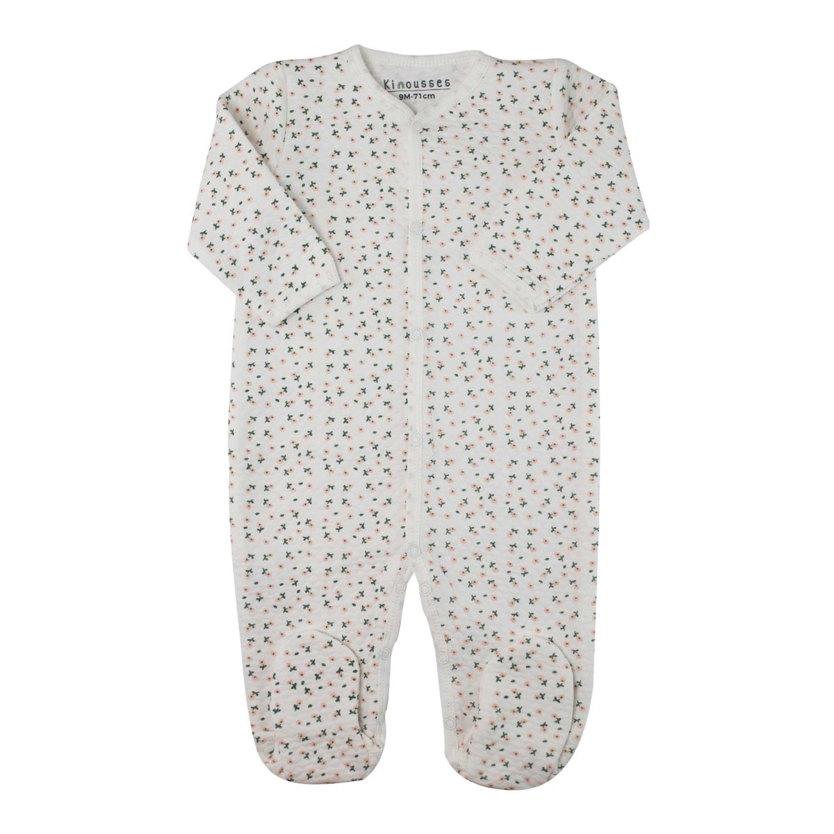 Pyjama bébé matelassé - Petites fleurs blanco, TROIS KILOS SEPT