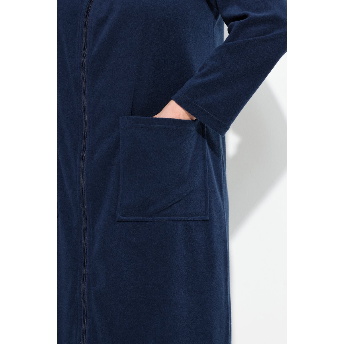 Peignoir en tissu éponge bleu nuit, ULLA POPKEN