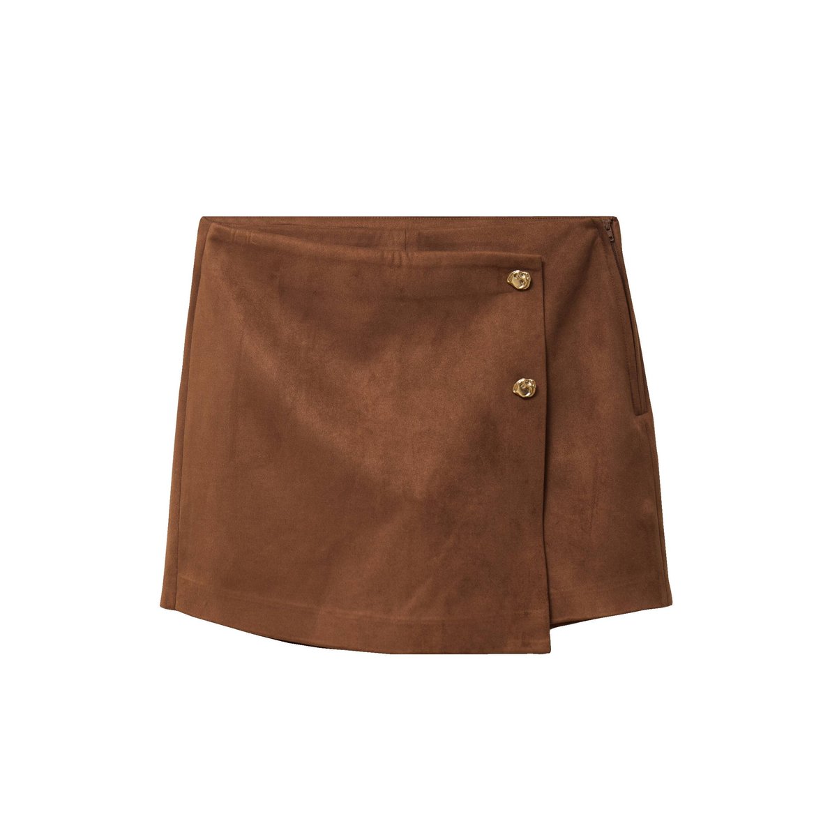 Jupe-short courte aspect daim marron, CACHE CACHE