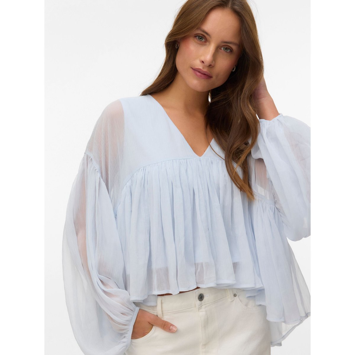 Blouse bleue - skywriting, VERO MODA
