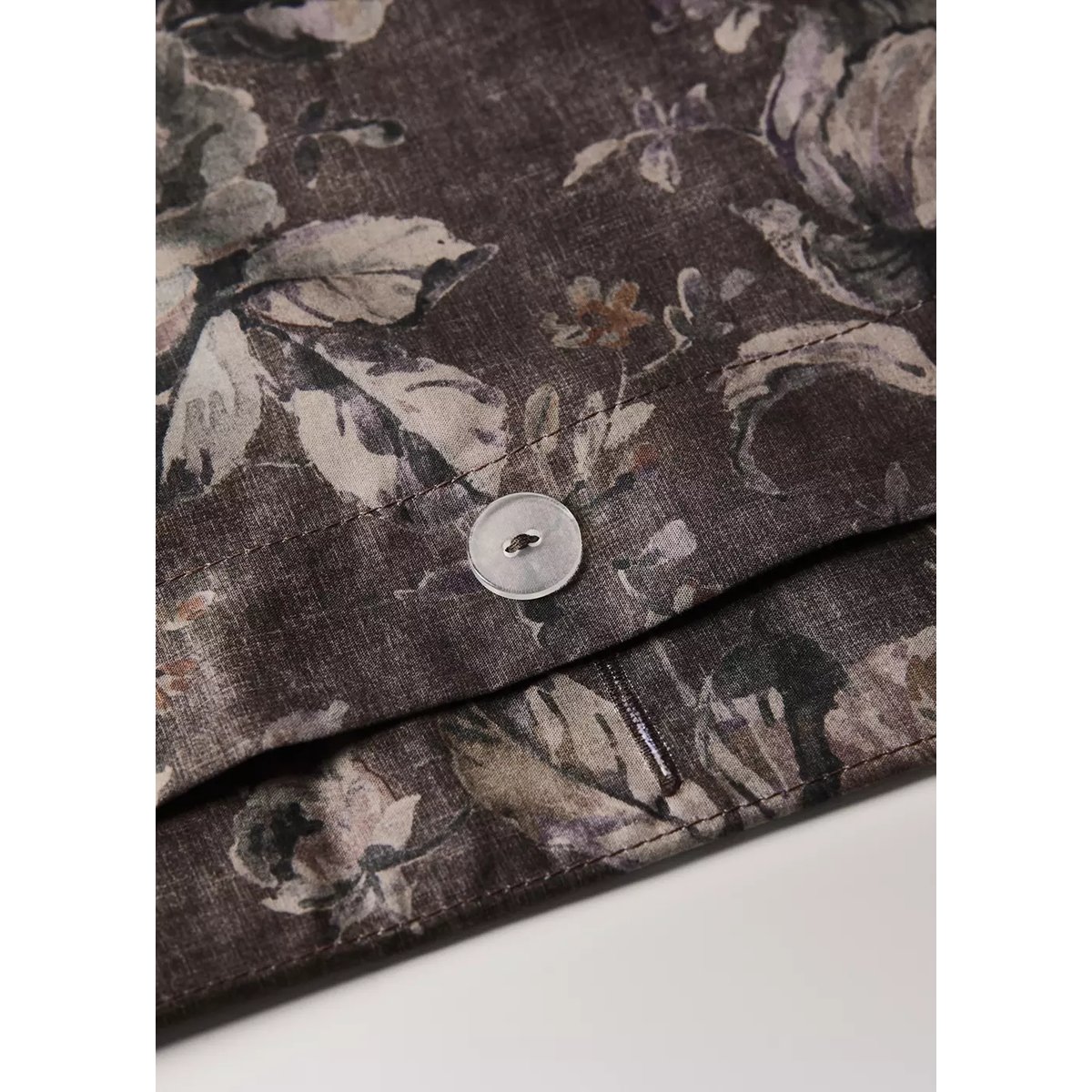 Housse de couette en percale de coton 100 % Lit 90 cm marron, MANGO HOME