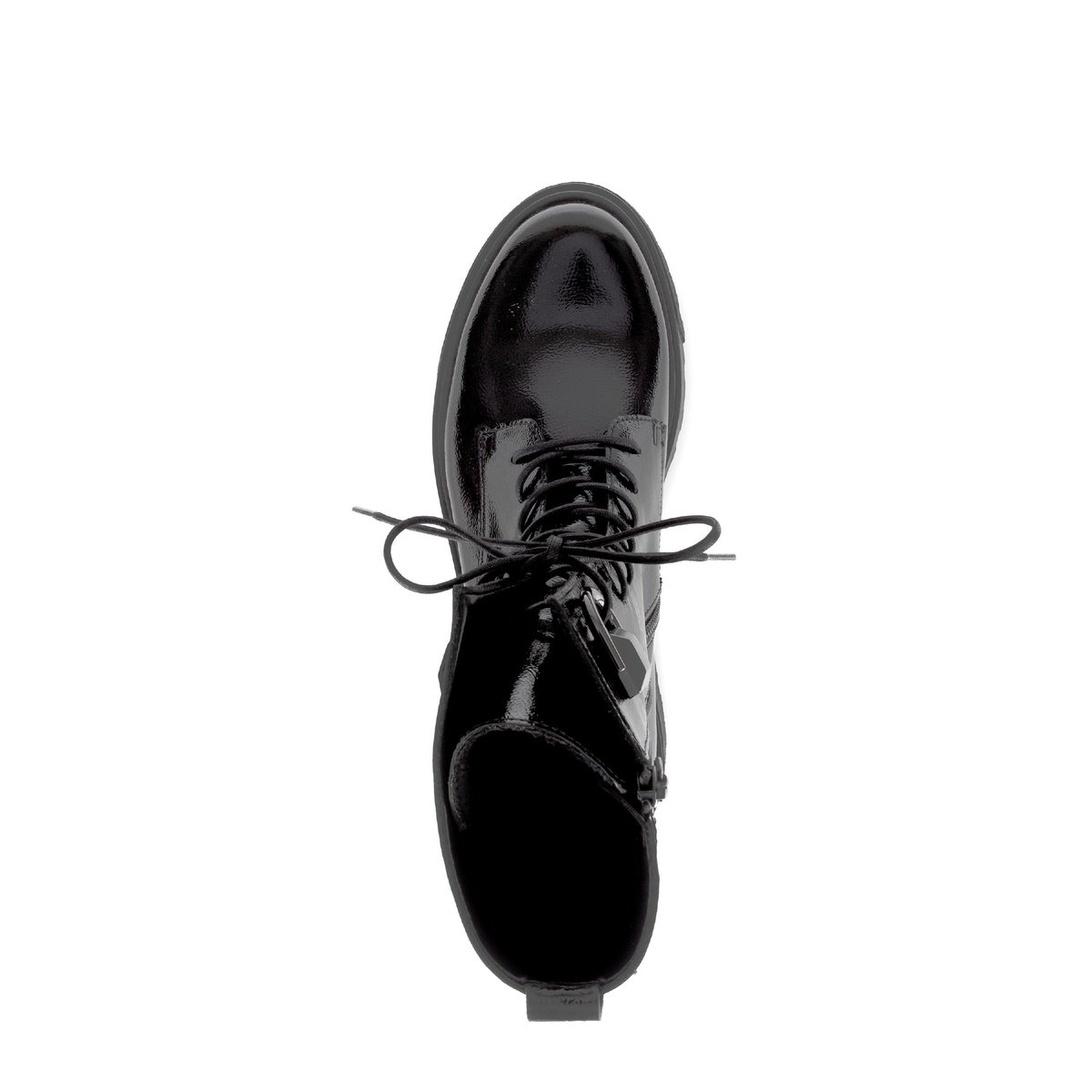 Bottines en cuir verni à talon décroché noir, GABOR