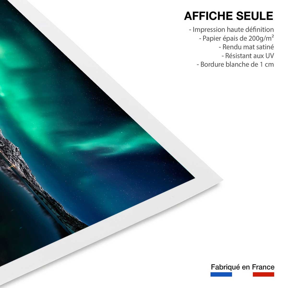 Poster lofoten aurora reflection affiche seule, HEXOA