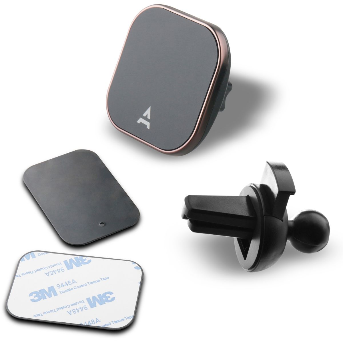 Support smartphone Voiture magnétique x2 noir, ADEQWAT