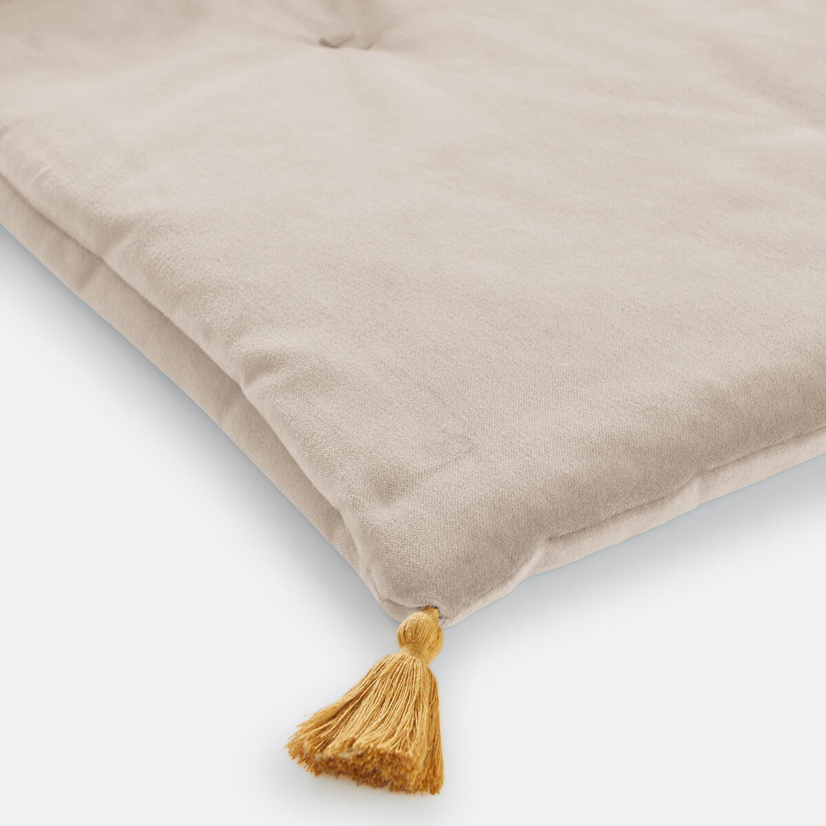 Colchão de assento, em veludo, Velvet bege, LA REDOUTE INTERIEURS