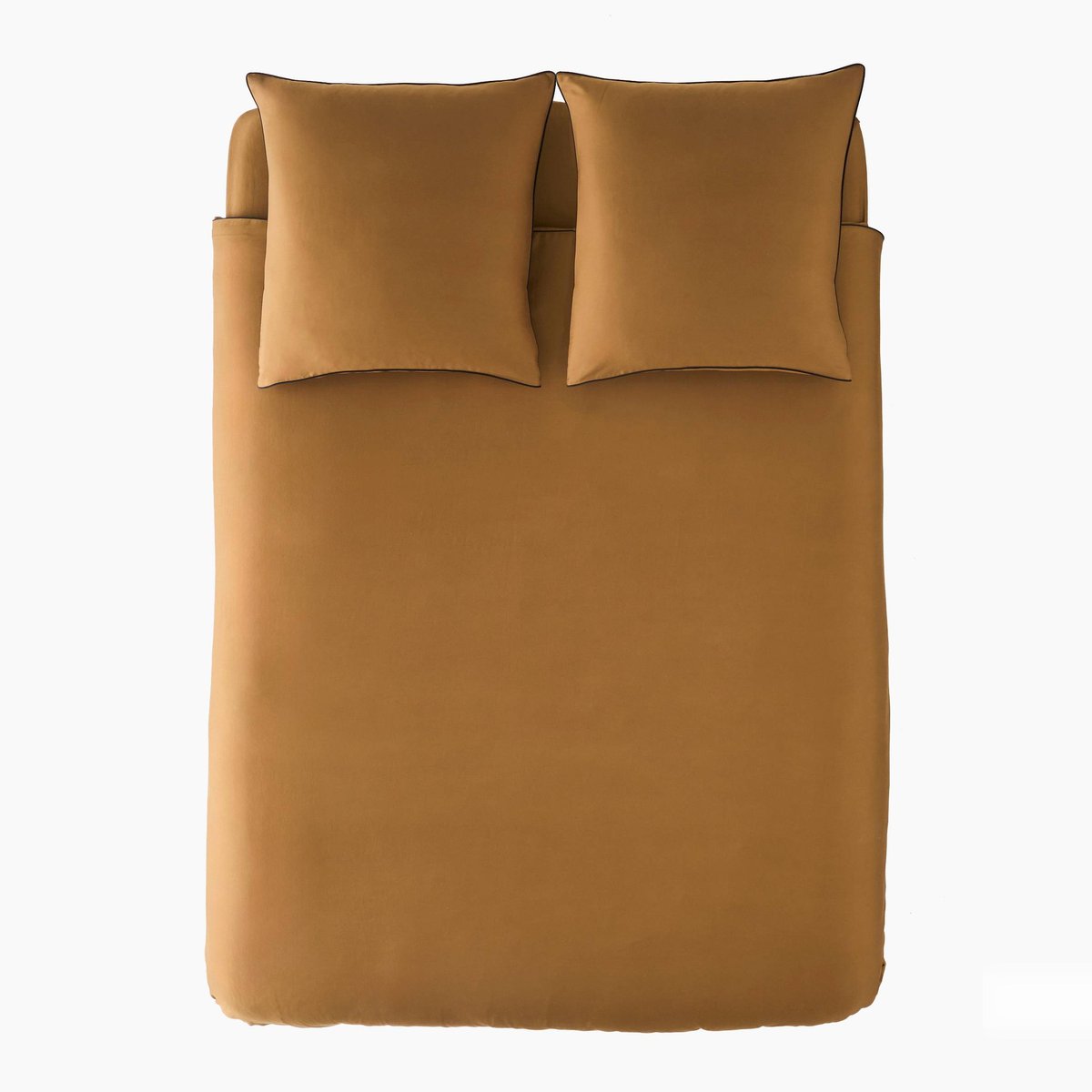 Housse de couette, satin de coton bio noisetier, MONOPRIX