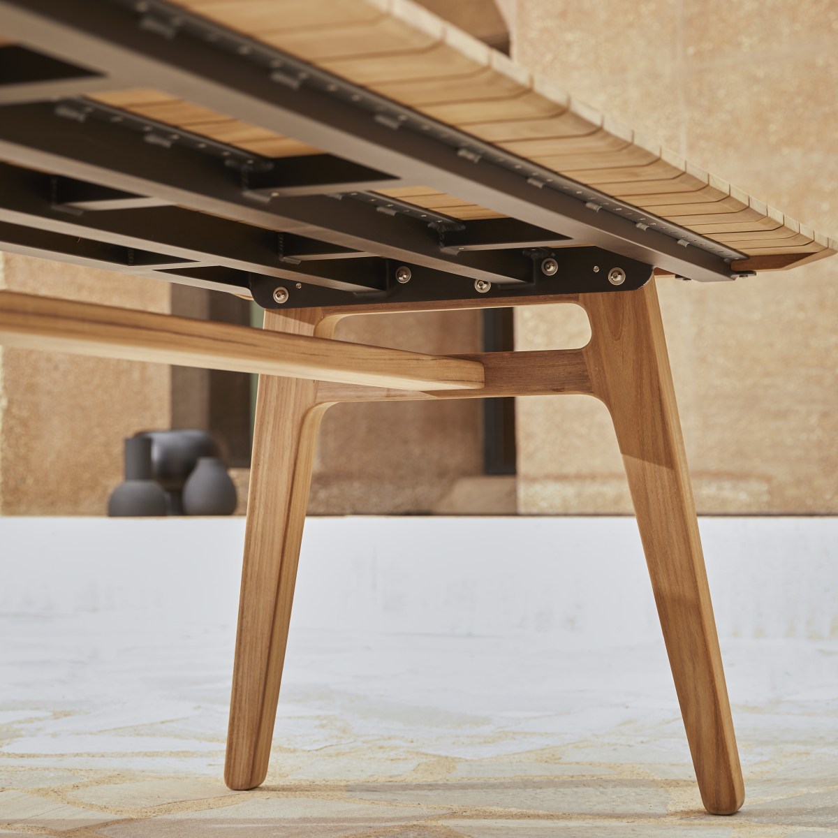 Table de jardin en Teck massif, ANTIONI naturel, TIKAMOON