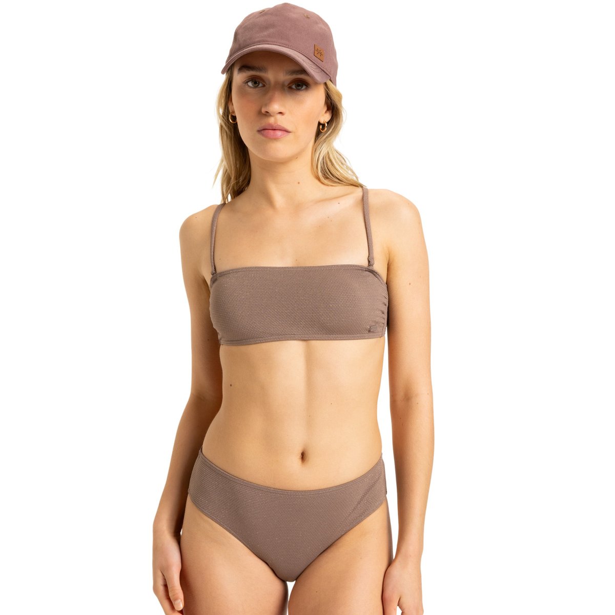 Haut de maillot de bain bandeau LASCA. marron deep taupe, ROXY