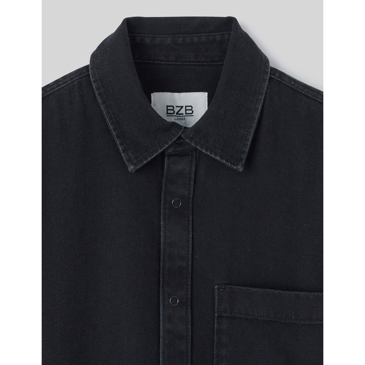 Surchemise en denim noir, BZB