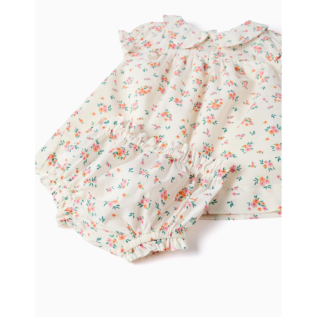 Robe à manches courtes avec motif floral beige clair, ZIPPY
