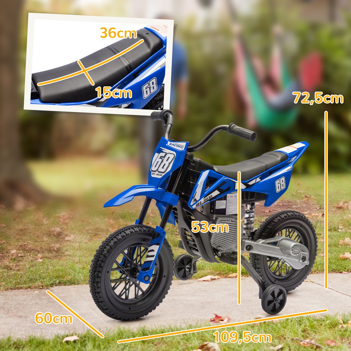 Moto électrique à conducteur assis PP bleu, AIYAPLAY