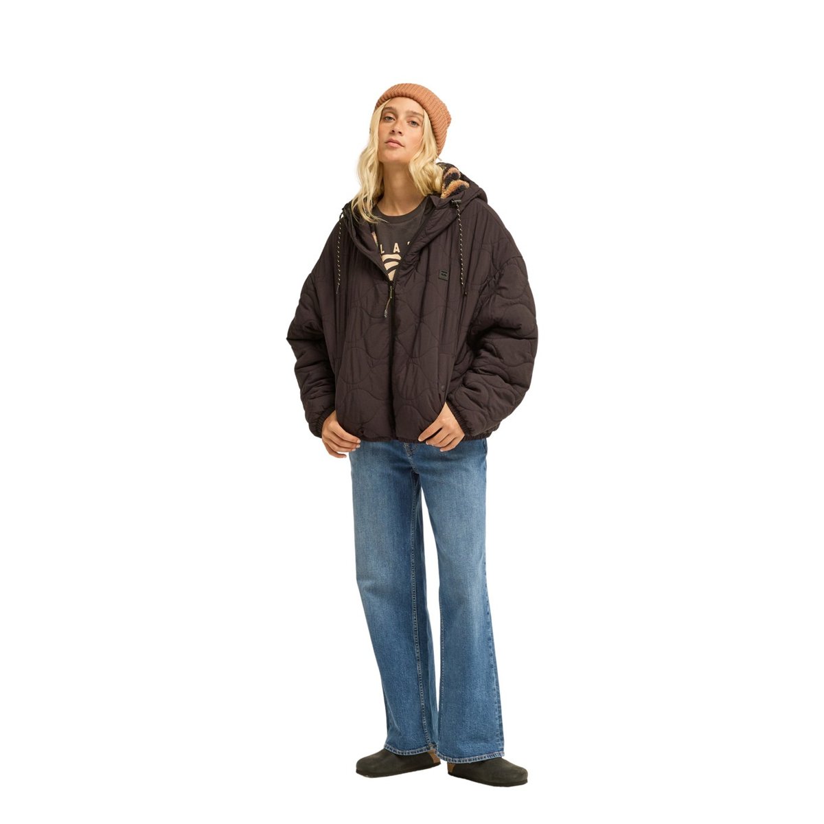 Doudoune à capuche FALL CAMPER noir black pebble, BILLABONG