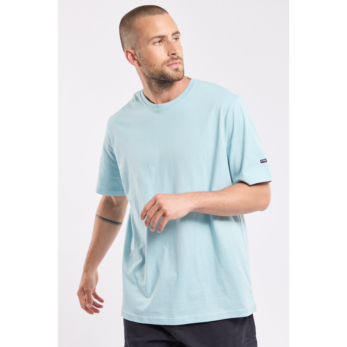 T-shirt uni en coton léger glacier, ARMOR-LUX