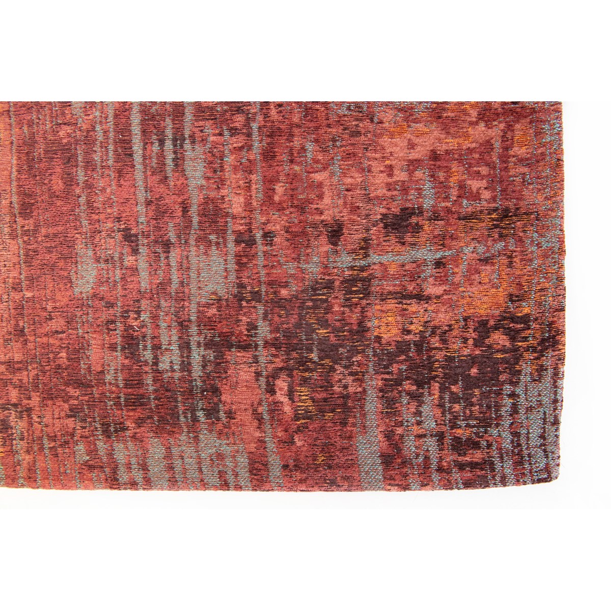 Tapis salon et chambre moderne coton COOPER rouge, NOVATREND