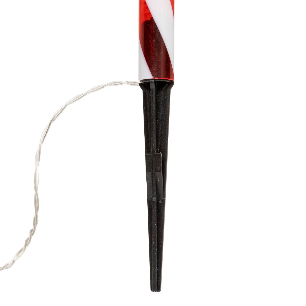 Décoration extérieure sucre d'orge lumineux 20 LED H70 cm rouge, ATMOSPHERA