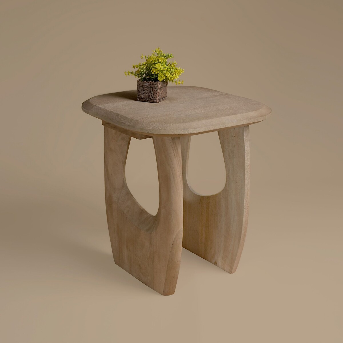 Shou Oval Mango Wood Side Table light wood, ÉDITÉ