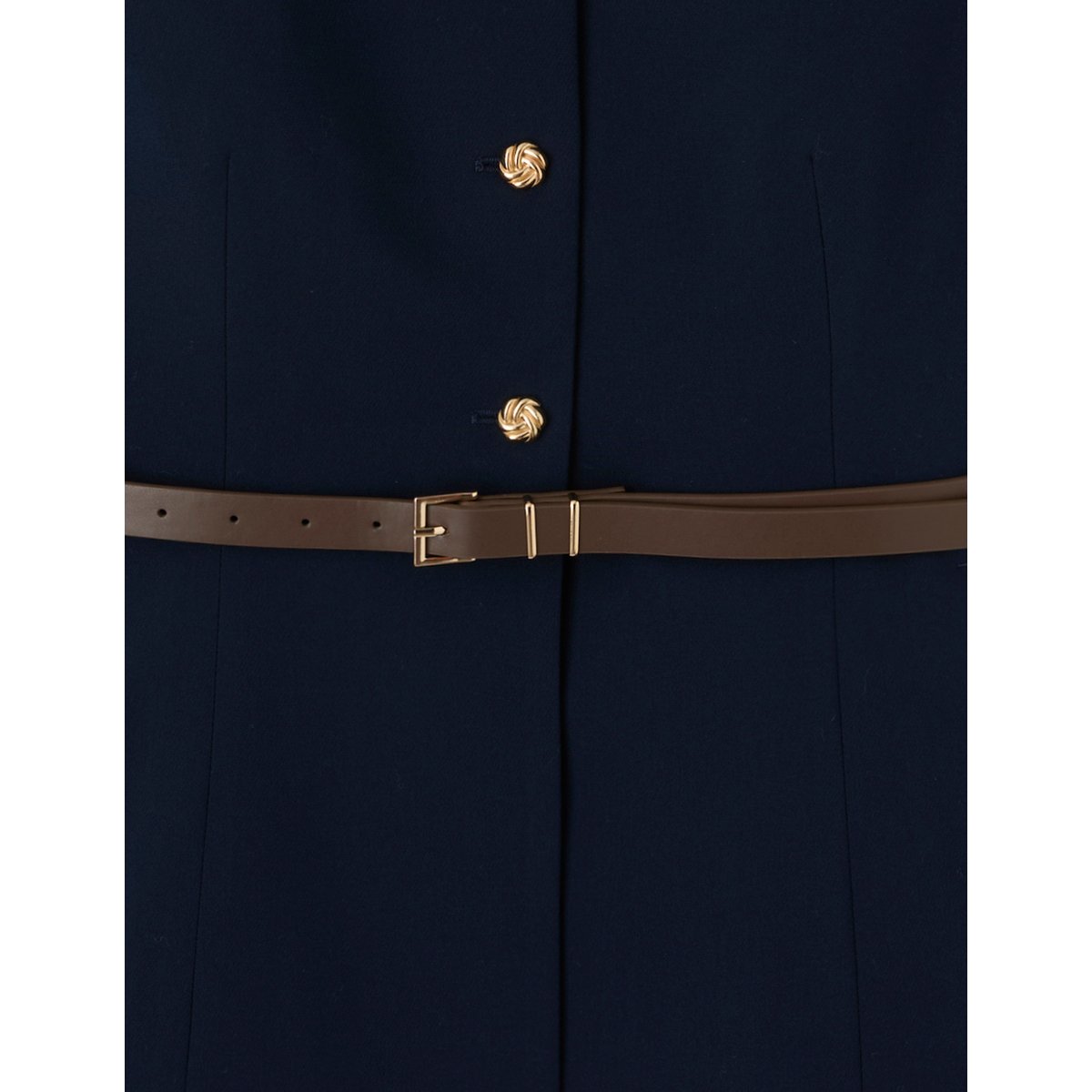 Gilet sans manches ceinturé bleu foncé, BZB