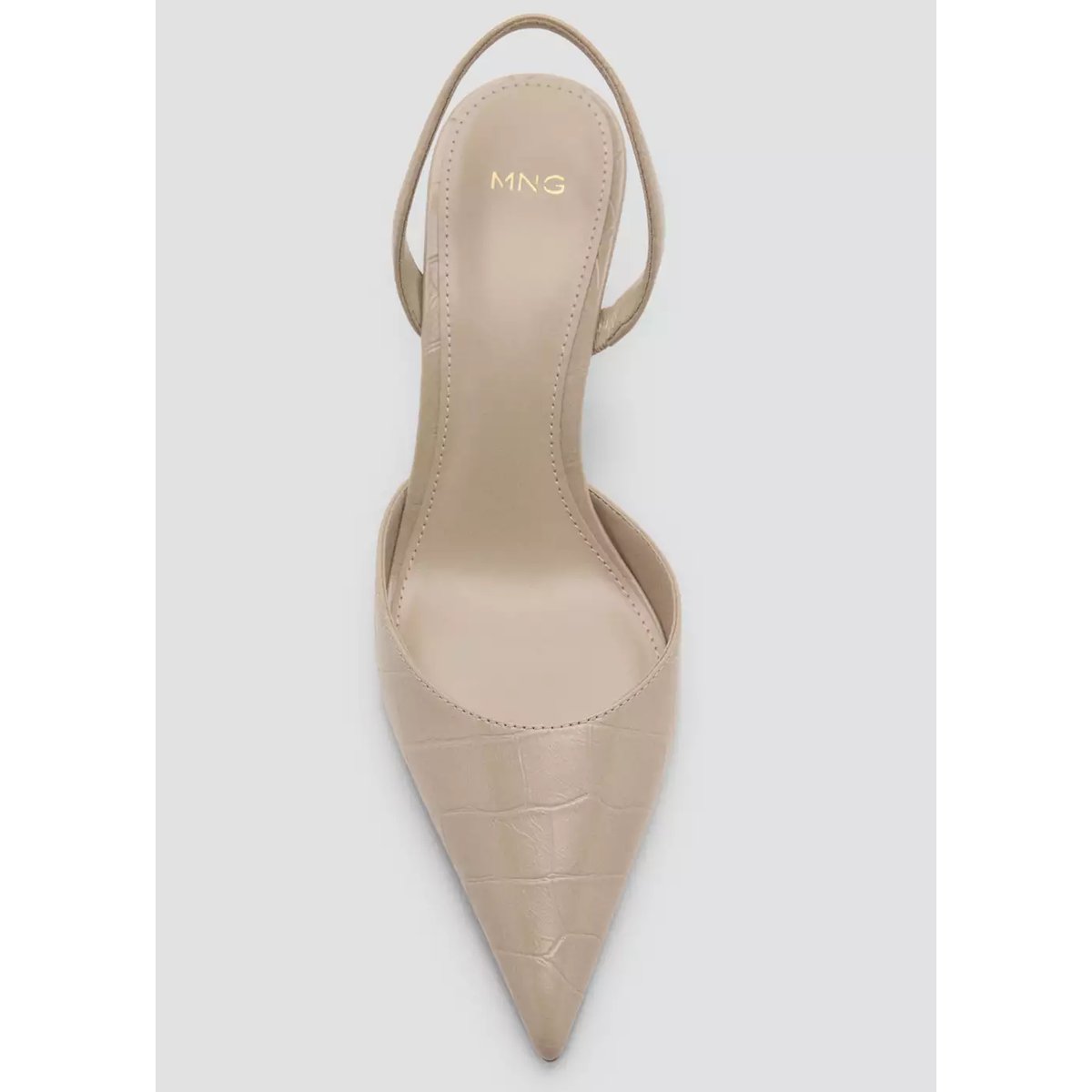 Chaussure à talon avec bout en amande écru, MANGO
