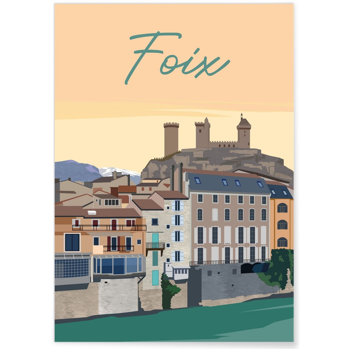 Affiche ville Foix blanc, L'AFFICHERIE