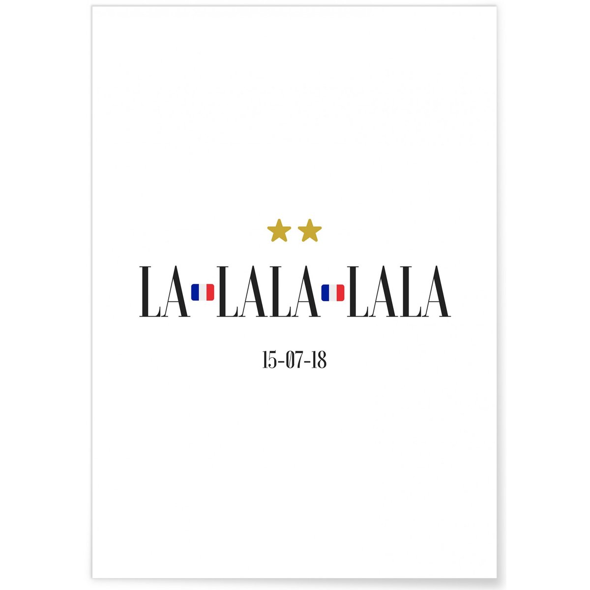 Poster France championne du Monde 2018 blanc, L'AFFICHERIE