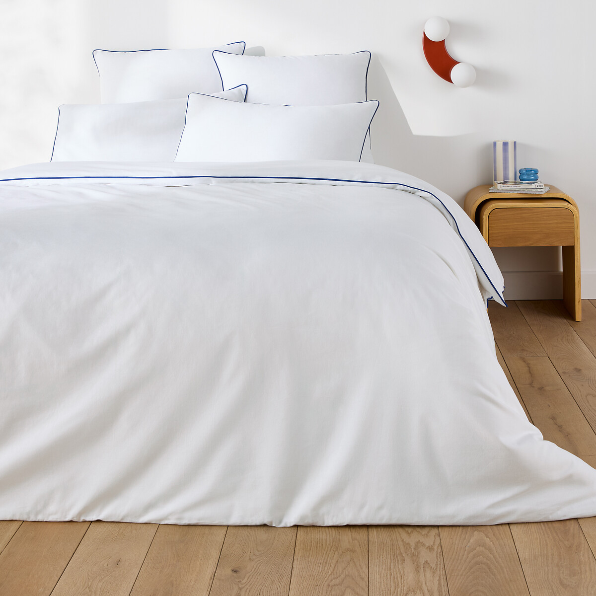 Housse de couette unie en coton, MACHA blanc, LA REDOUTE INTERIEURS