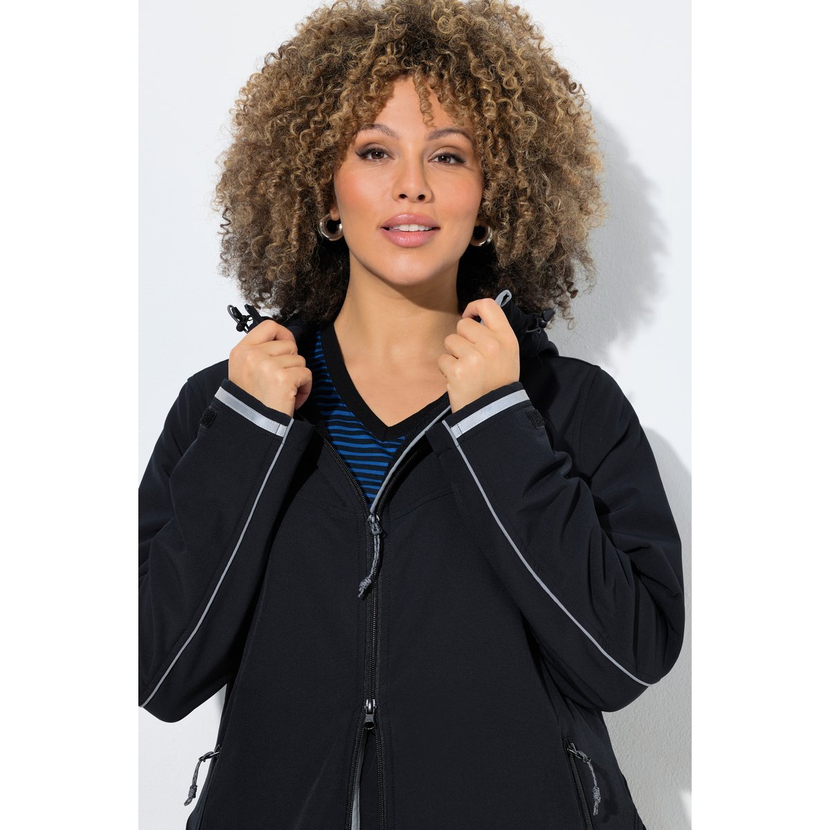 Veste technique Softshell à capuche noir, ULLA POPKEN