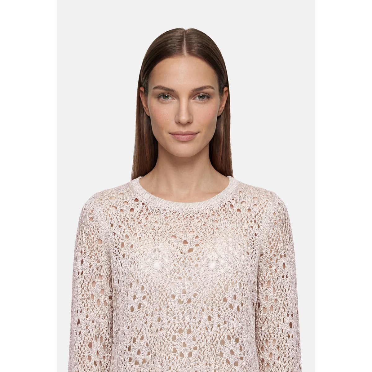 Pull-over en maille à manches 3/4 gris, BETTY BARCLAY