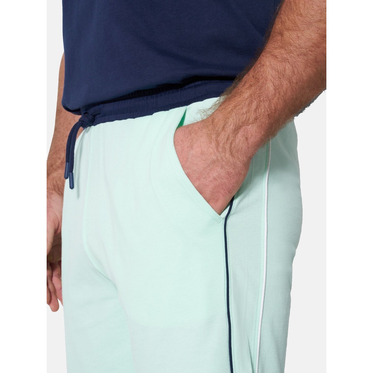 Short de pyjama BERMIK bleu foncé menthe, JAN VANDERSTORM