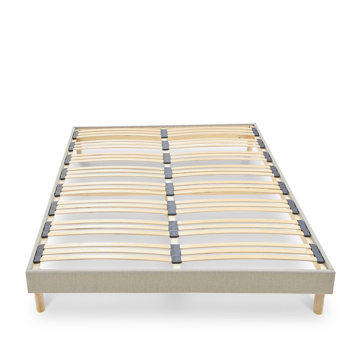 Sommier à lattes en bois Lino 90x190 cm Coloris Beige Livré en kit beige, BELLECOUR