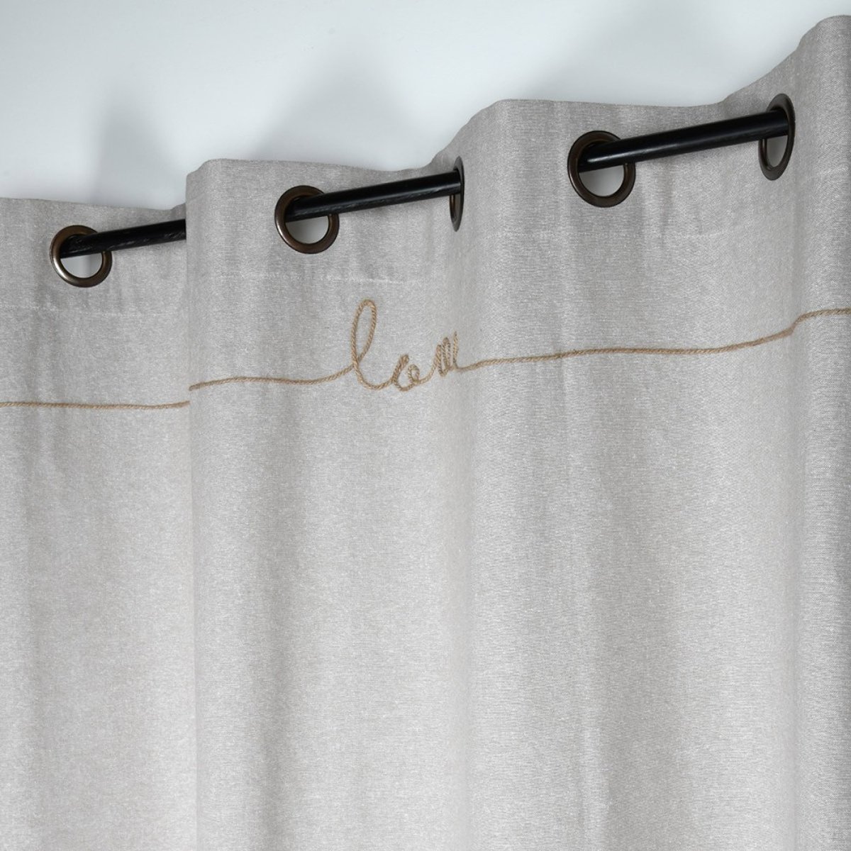 Rideau à œillets 140x260 Imagine coton beige, DECORATIE