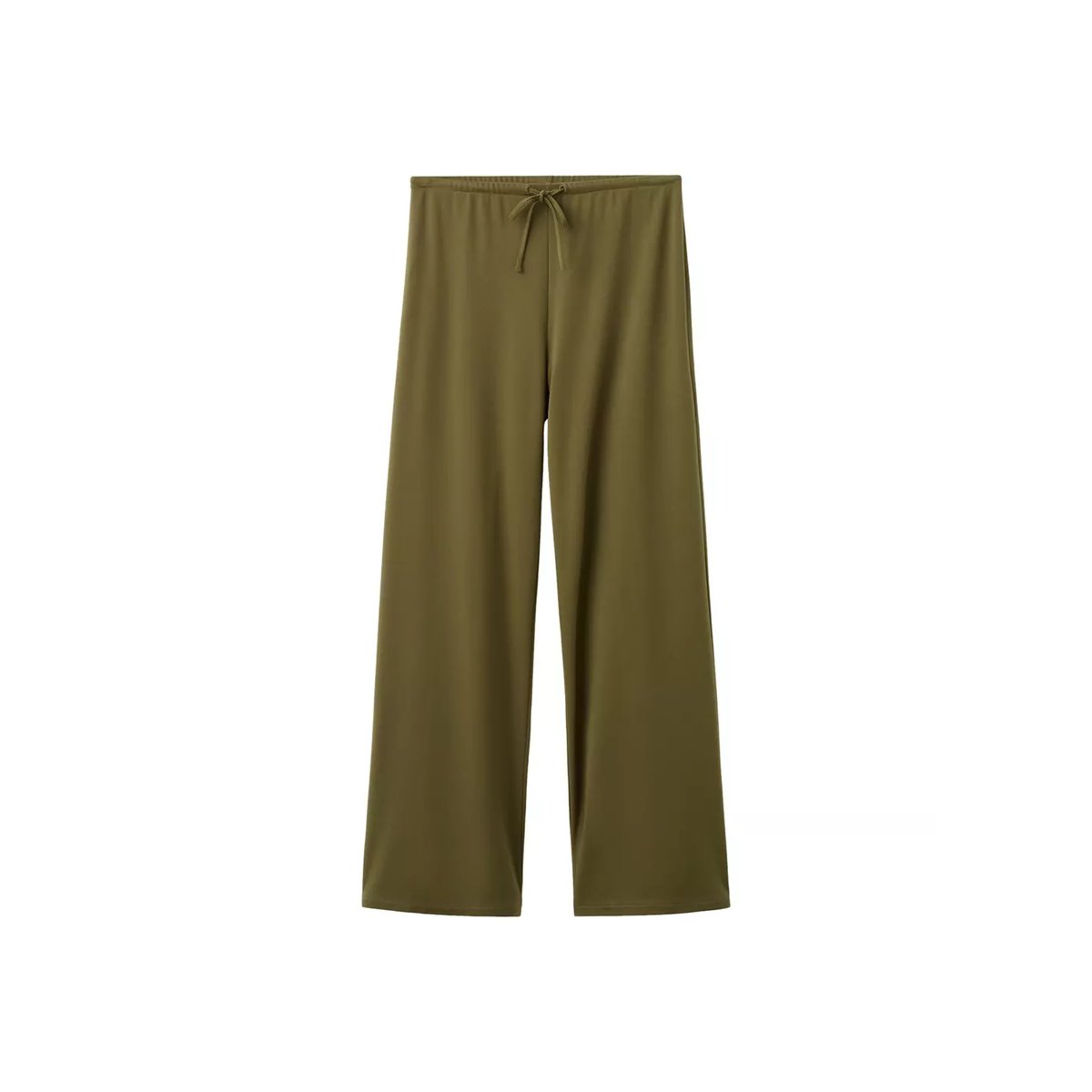 Pantalon droit taille élastique kaki, MANGO