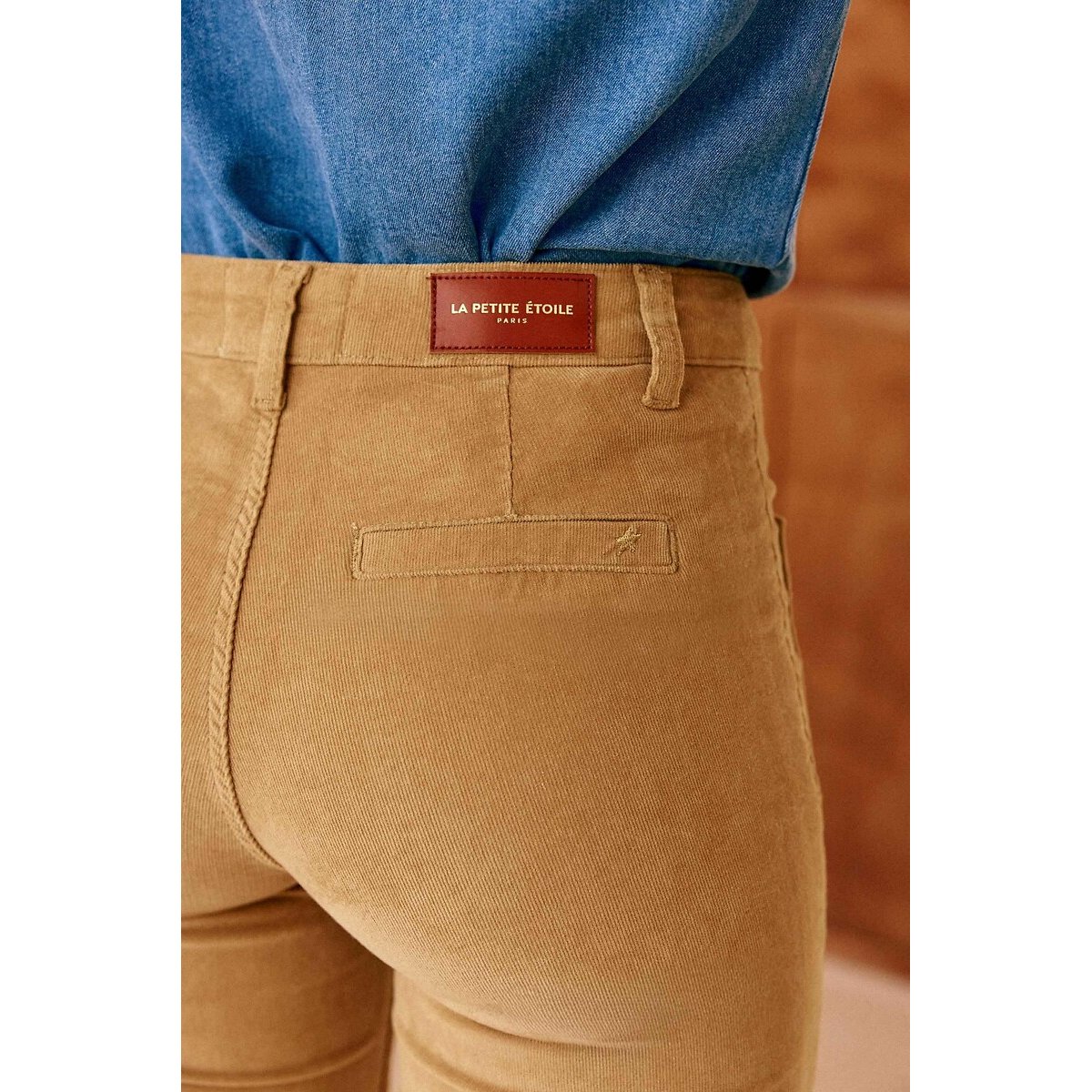 Sonny Velour Flared Trousers beige, LA PETITE ETOILE