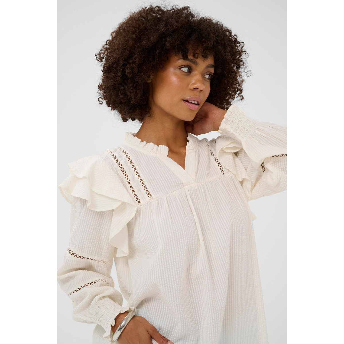 Blouse à manches longues blanc spring gardenia, CULTURE