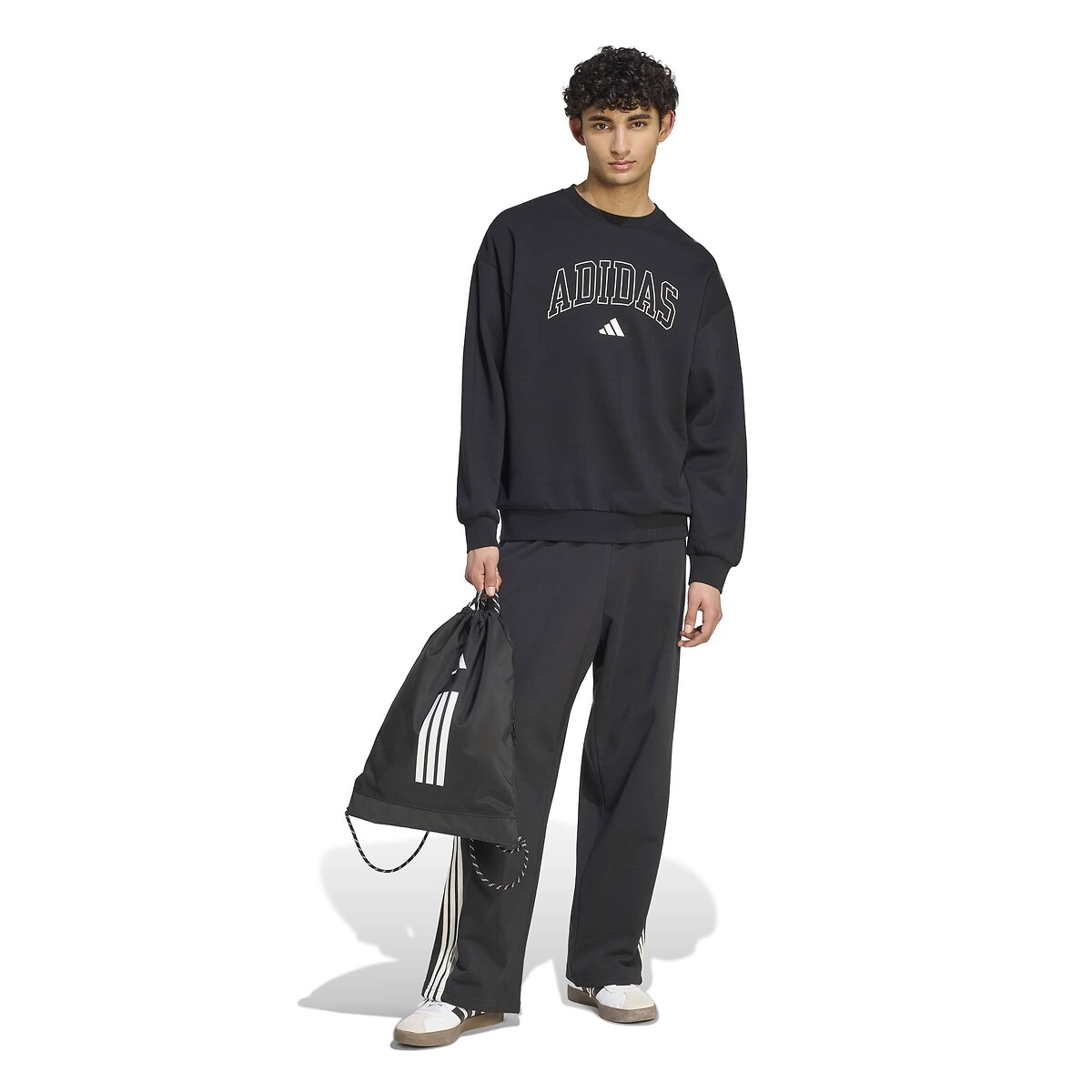 Sweat col rond, loose noir, ADIDAS SPORTSWEAR