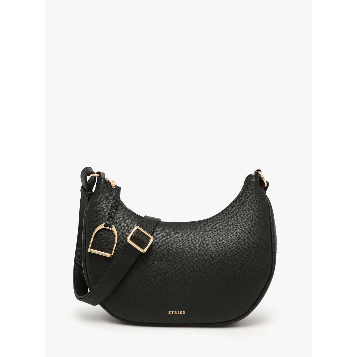 Sac bandoulière Torsade cuir noir, ETRIER