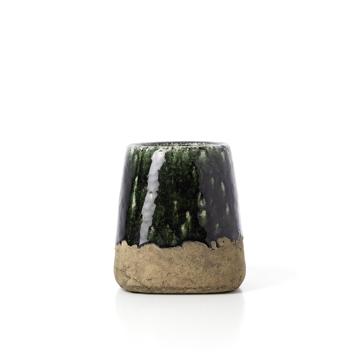 Cache-pot conique en béton MOSS vert forêt, BAZAR BIZAR
