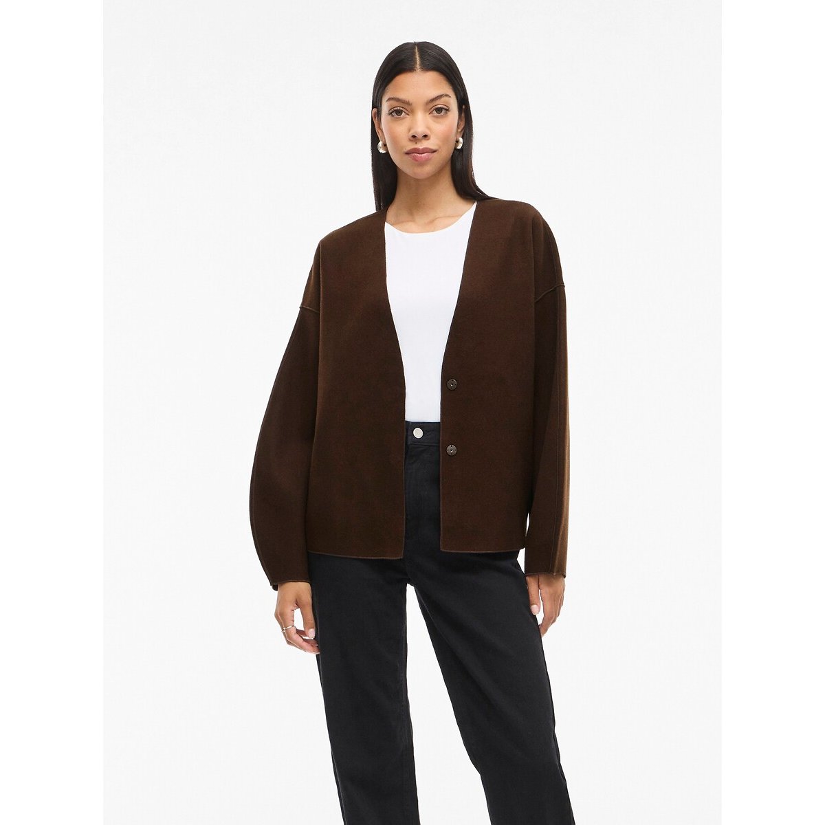 Short Oversized Jacket chocolate brown, VILA